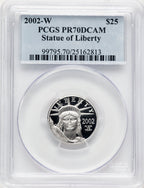 2002-W Proof Platinum Eagle 1/4 oz Blue Label PCGS PR70
