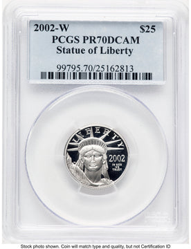 2002-W Proof Platinum Eagle 1/4 oz Blue Label PCGS PR70 (767230027)