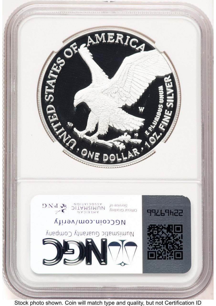 2024-W Proof Silver Eagle 1 oz FDI Jeff Garrett Red Book NGC PF70