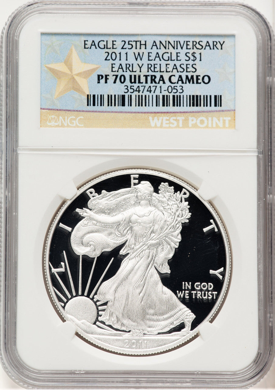 2011-W Proof Silver Eagle 1 oz ER West Point Star Label NGC PF70