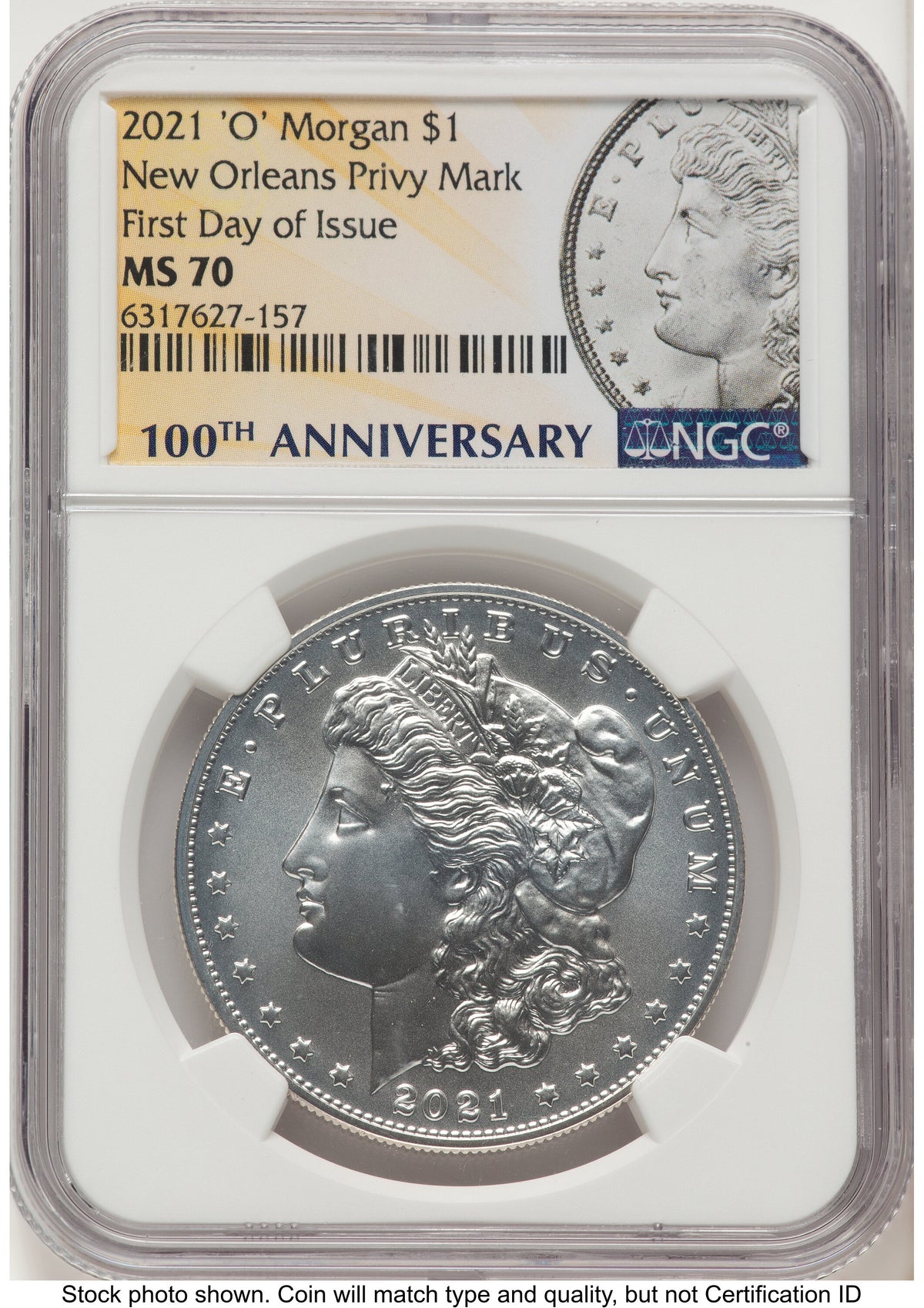 2021-O Privy Morgan Dollar FDI Morgan Label NGC MS70