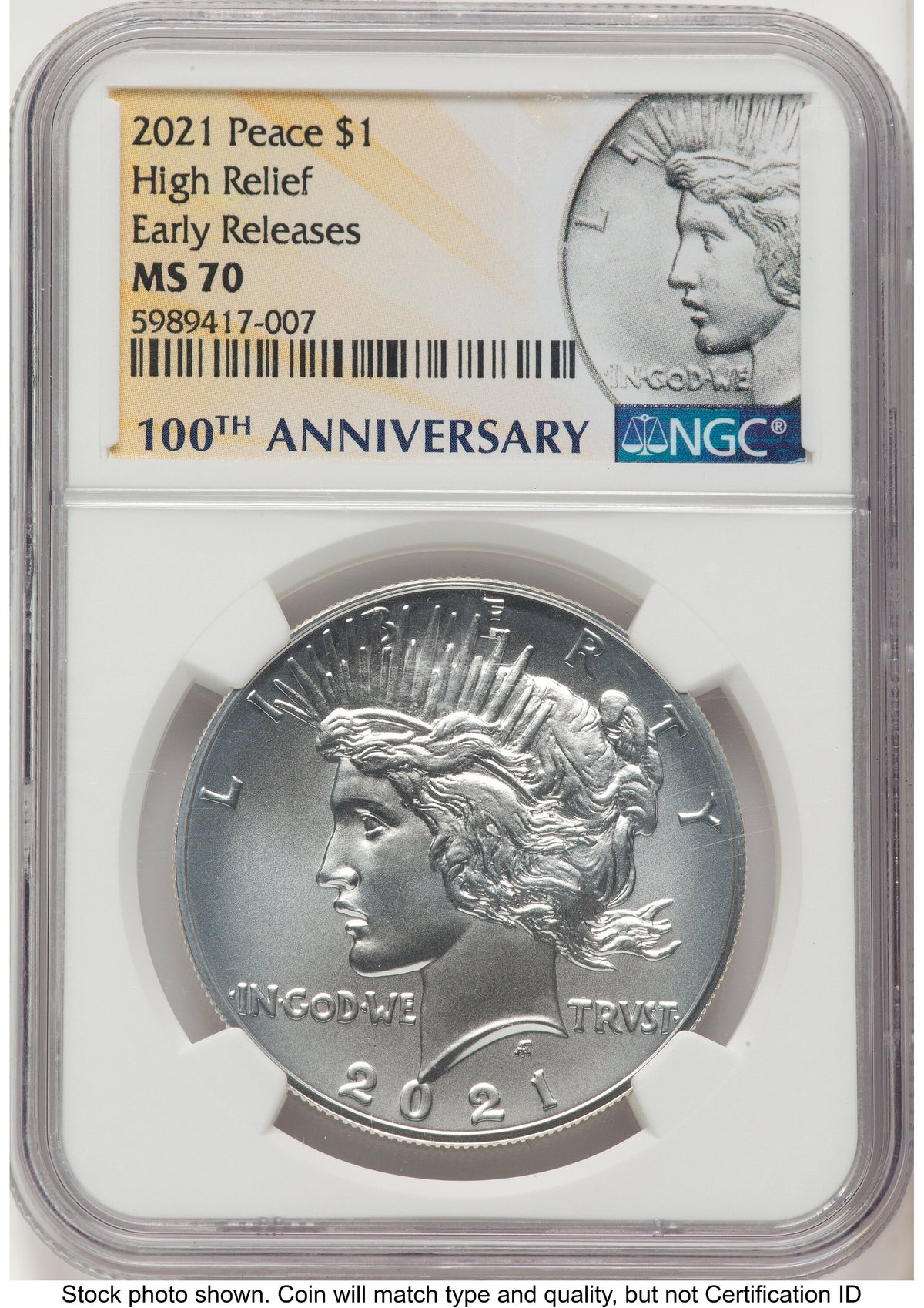 2021 Peace Dollar ER Peace Label NGC MS70