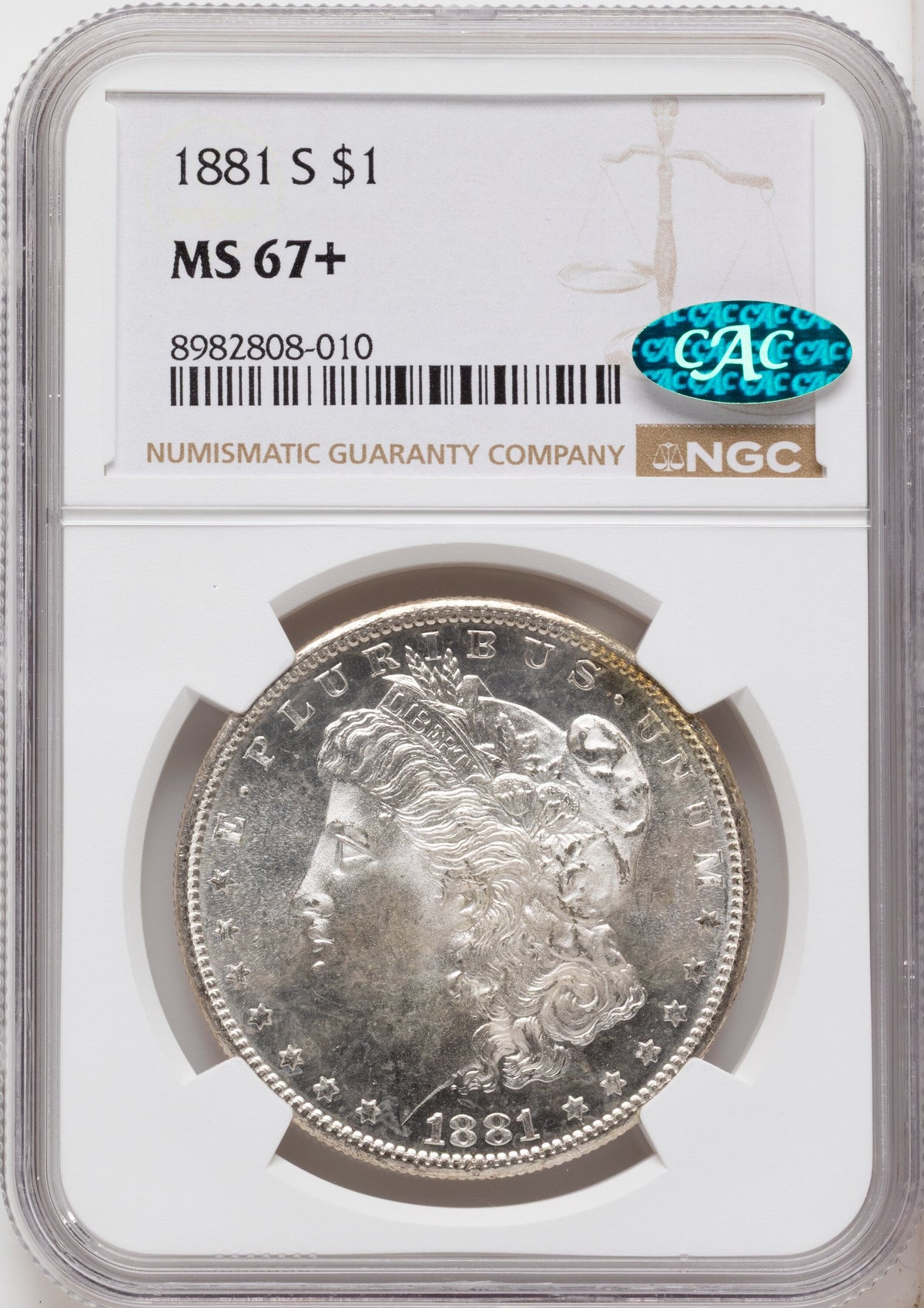 1881-S CAC Morgan Dollar NGC MS67+