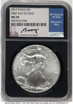 2017 Silver Eagle FDI NGC MS70 Ed Moy