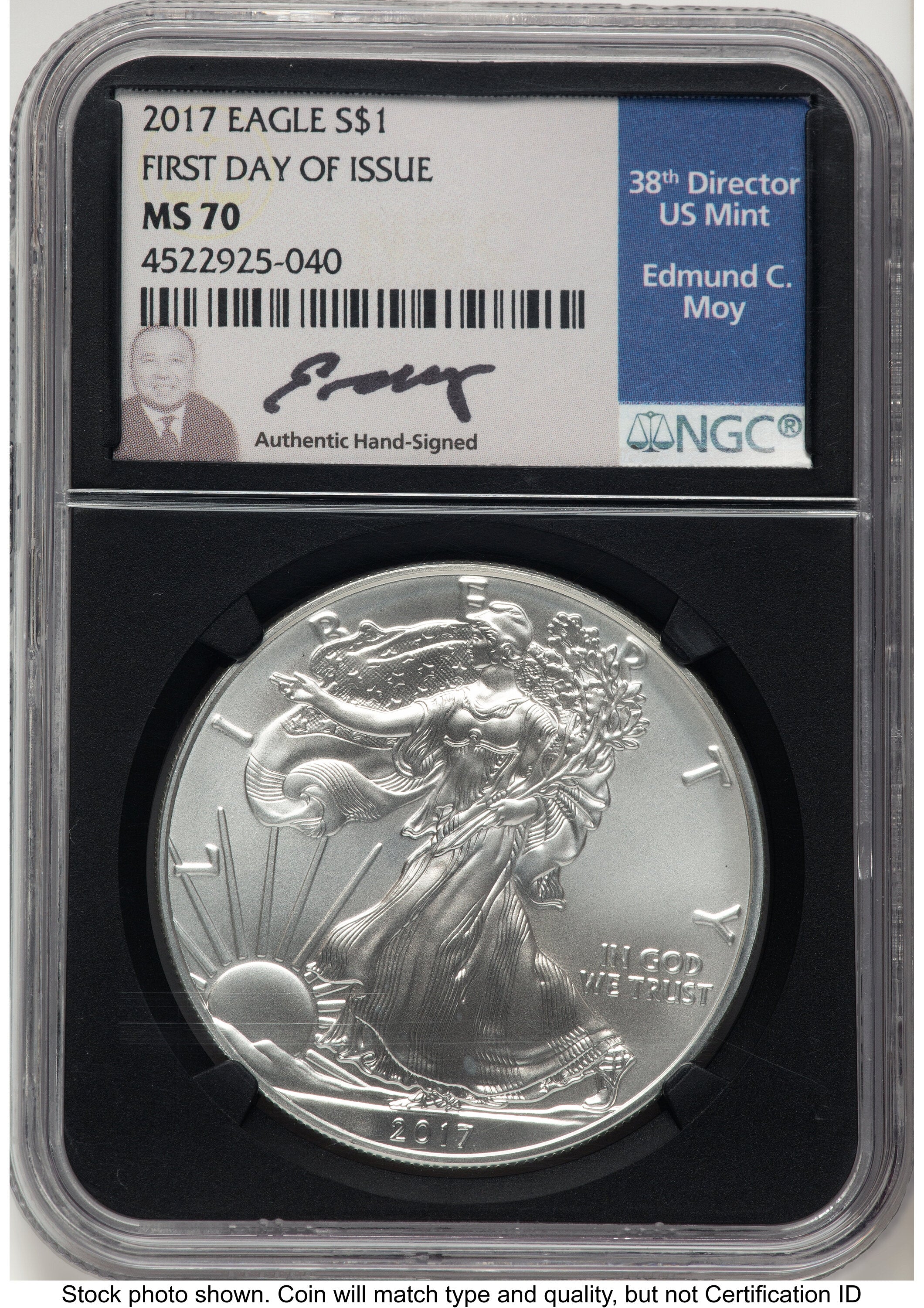 2017 Silver Eagle FDI NGC MS70 Ed Moy