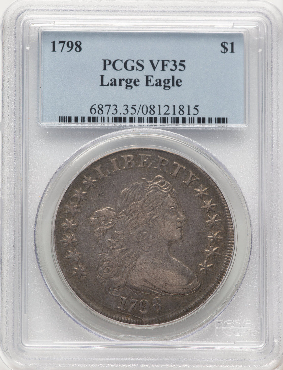 1798 Large Eagle Pointed 9 Early Dollar PCGS VF35