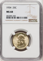 1934 25C Washington Quarter NGC MS68 (768635006)