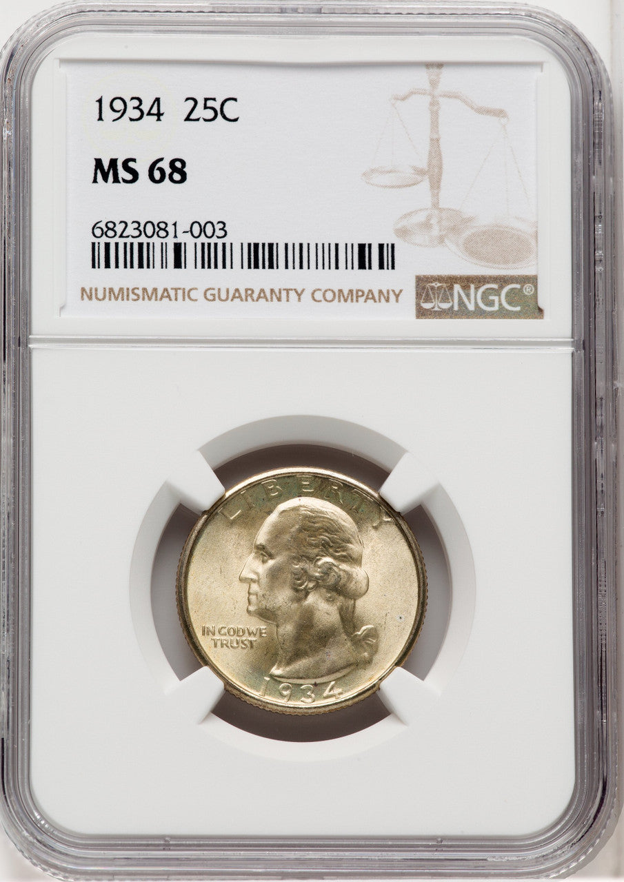 1934 25C Washington Quarter NGC MS68 (768635006)