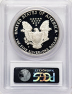 1987-S Proof Silver Eagle 1 oz Blue Gradient PCGS PR70