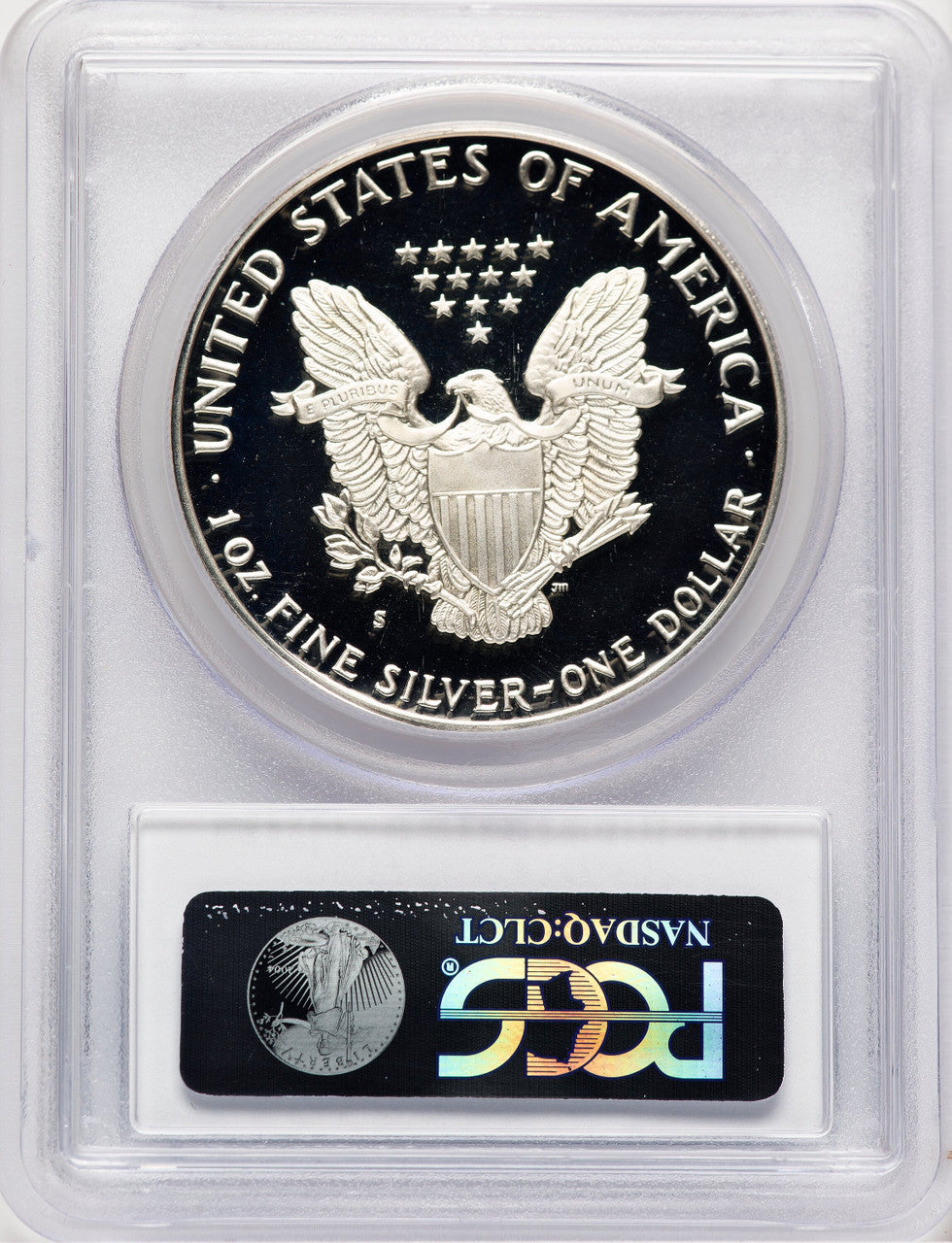 1987-S Proof Silver Eagle 1 oz Blue Gradient PCGS PR70