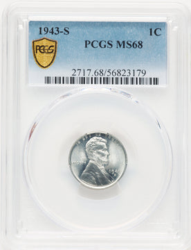 1943-S 1C Lincoln Cent PCGS MS68 (768965010)