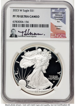 2023-W Proof Silver Eagle 1 oz Thomas Uram NGC PF70