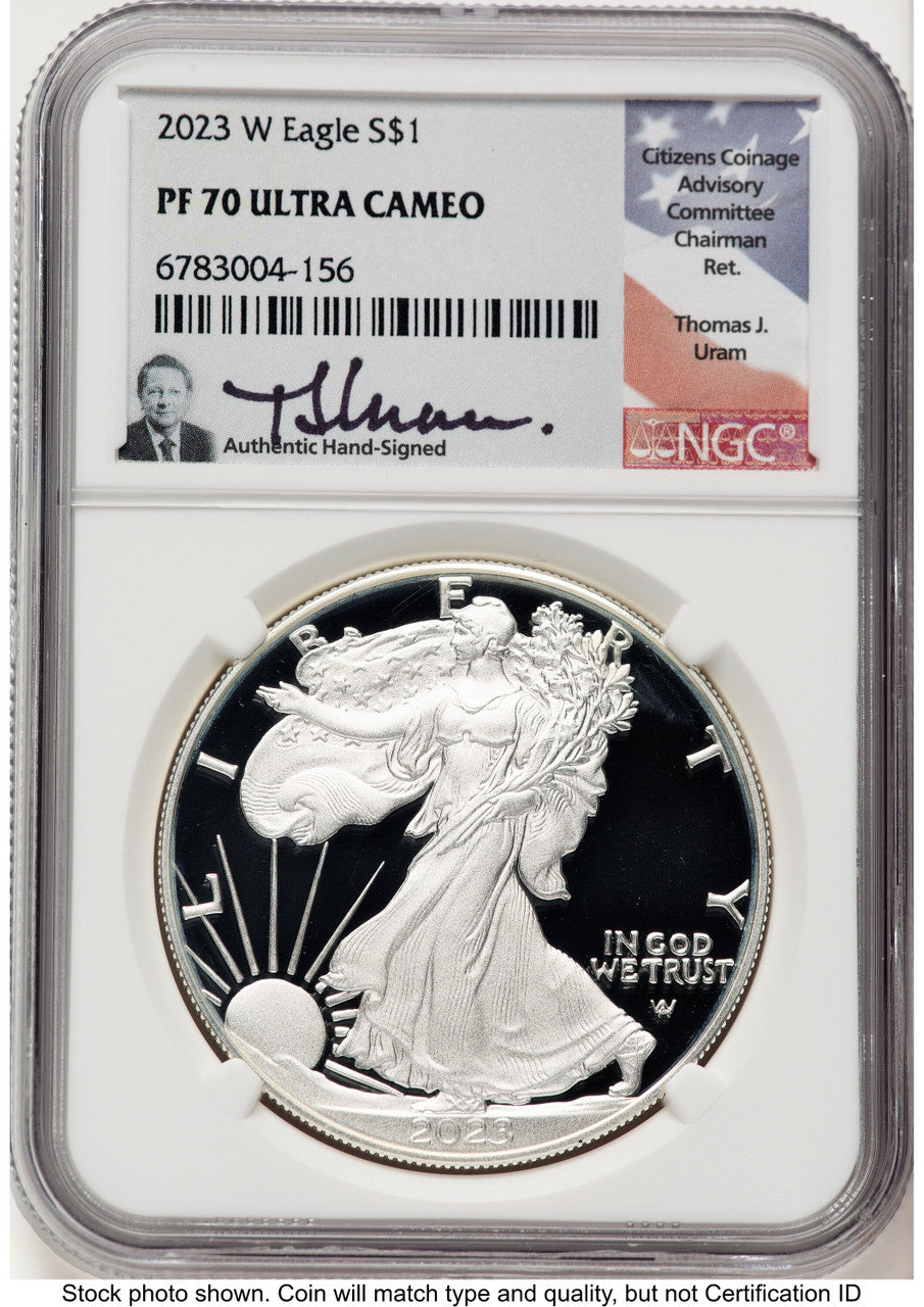 2023-W Proof Silver Eagle 1 oz Thomas Uram NGC PF70