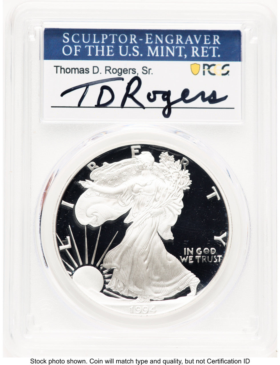 1994-P Proof Silver Eagle 1 oz TD Rogers PCGS PR70