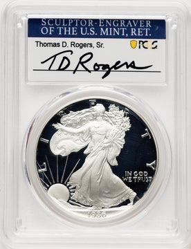 1986-S Proof Silver Eagle 1 oz TD Rogers PCGS PR70