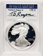 1986-S Proof Silver Eagle 1 oz TD Rogers PCGS PR70