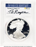 1986-S Proof Silver Eagle 1 oz TD Rogers PCGS PR70