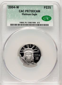 2004-W Proof Platinum Eagle 1/4 oz Non Designation CACG PR70