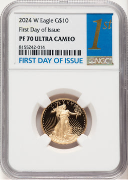 2024-W Proof Gold Eagle 1/4 oz FDI 1ST NGC PF70