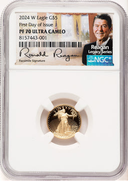 2024-W Proof Gold Eagle 1/10 oz FDI Reagan Legacy Series NGC PF70
