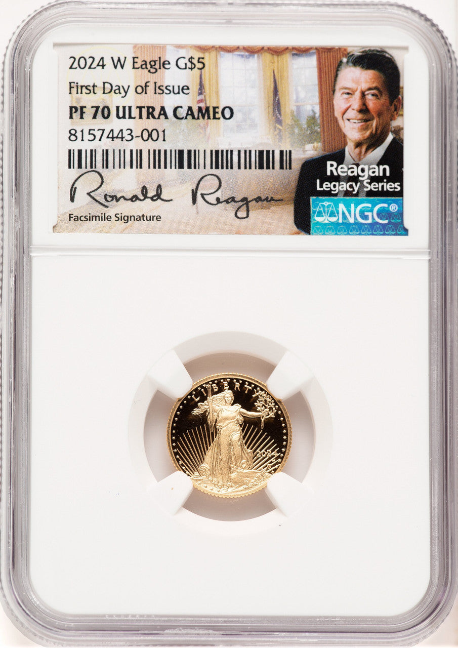 2024-W Proof Gold Eagle 1/10 oz FDI Reagan Legacy Series NGC PF70