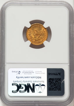 1861 $2.50 Old Rev. Liberty Quarter Eagle NGC AU55