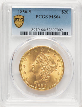 1856-S $20 Liberty Double Eagle PCGS MS64