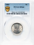 1905 5C Liberty Nickel PCGS MS66