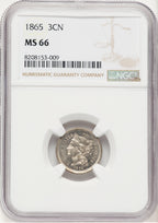1865 3CN Three Cent Nickel NGC MS66 (769374001)