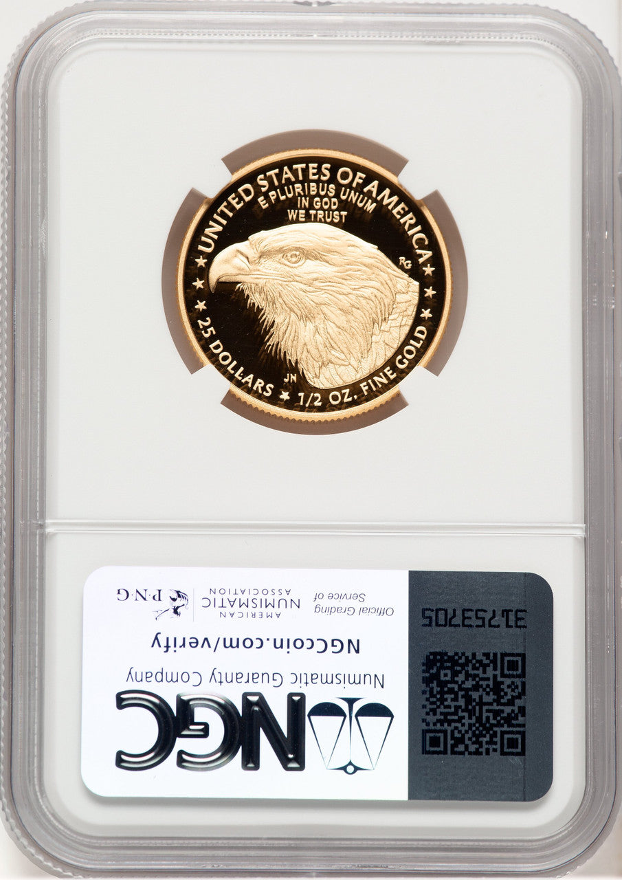 2024-W Proof Gold Eagle 1/2 oz FDI Mike Castle NGC MS70