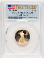 2024-W Proof Gold Eagle 1/4 oz FS Flag PCGS PR70