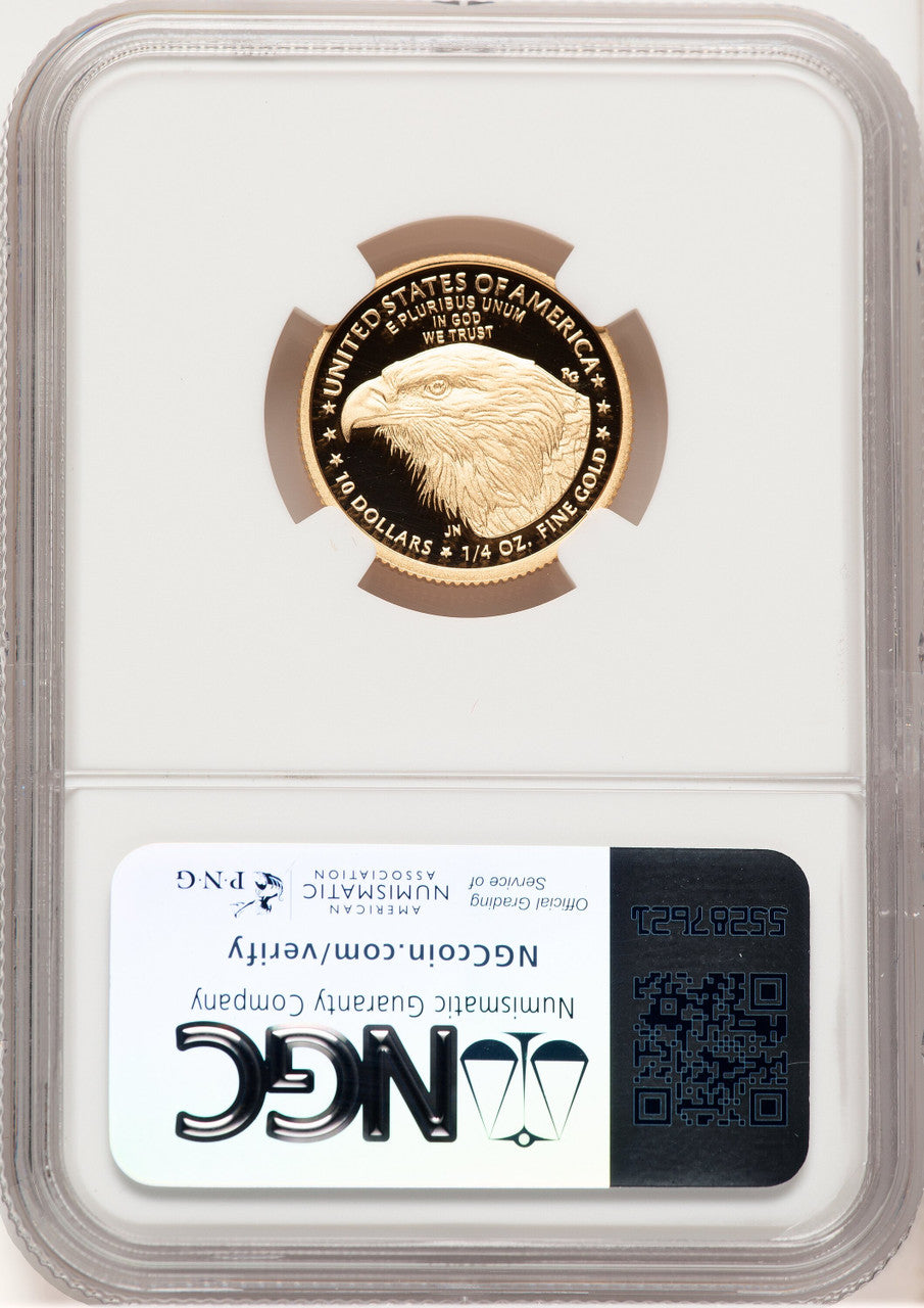2024-W Proof Gold Eagle 1/4 oz Brown Label NGC PF70
