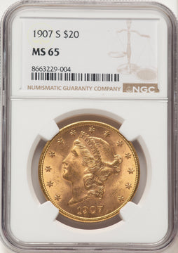 1907-S $20 Liberty Double Eagle NGC MS65