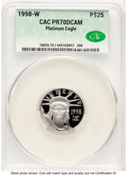 1998-W Proof Platinum Eagle 1/4 oz Non Designation CACG PR70