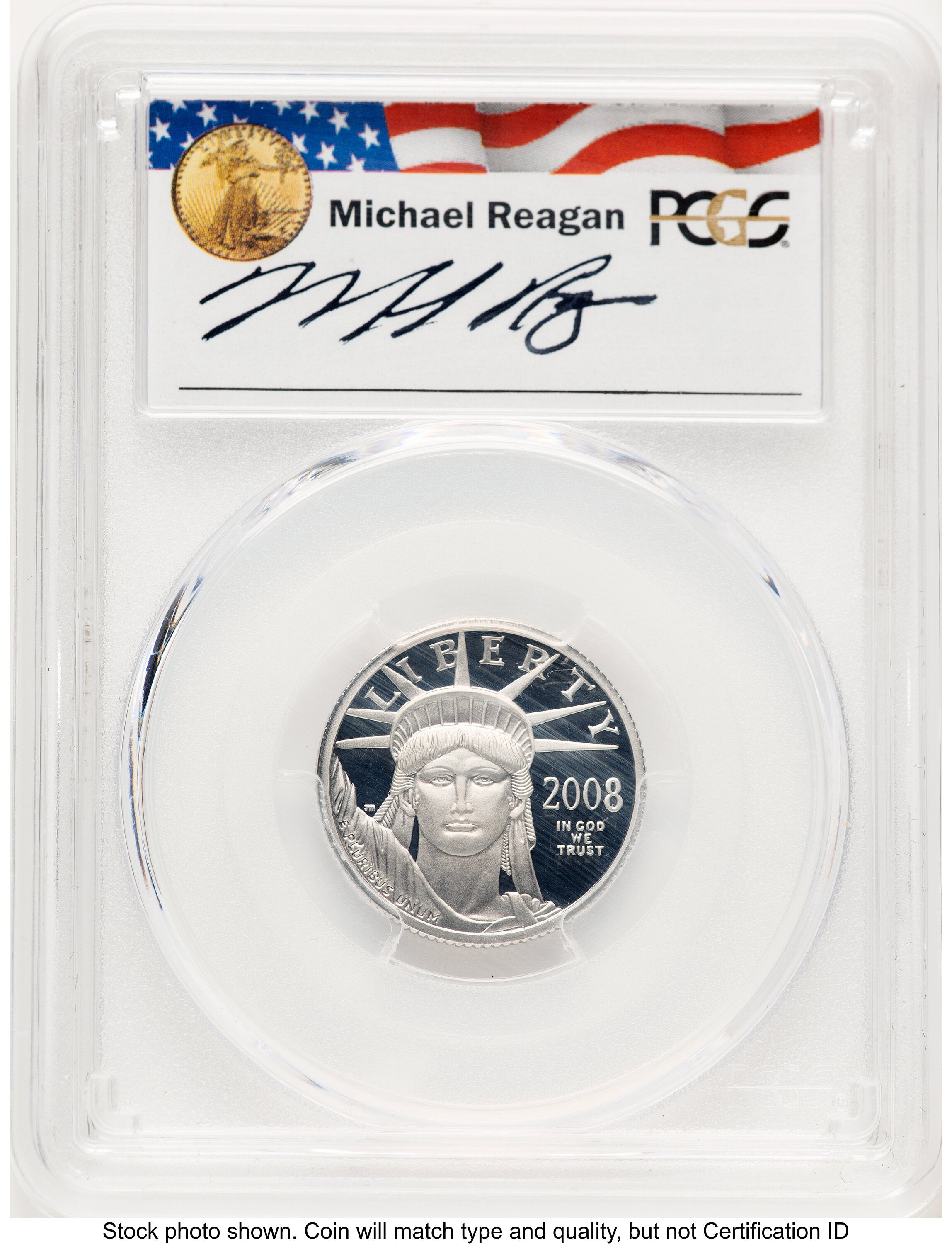 2008-W Proof Platinum Eagle 1/4 oz Reagan Legacy Series Michael Reagan PCGS PR70