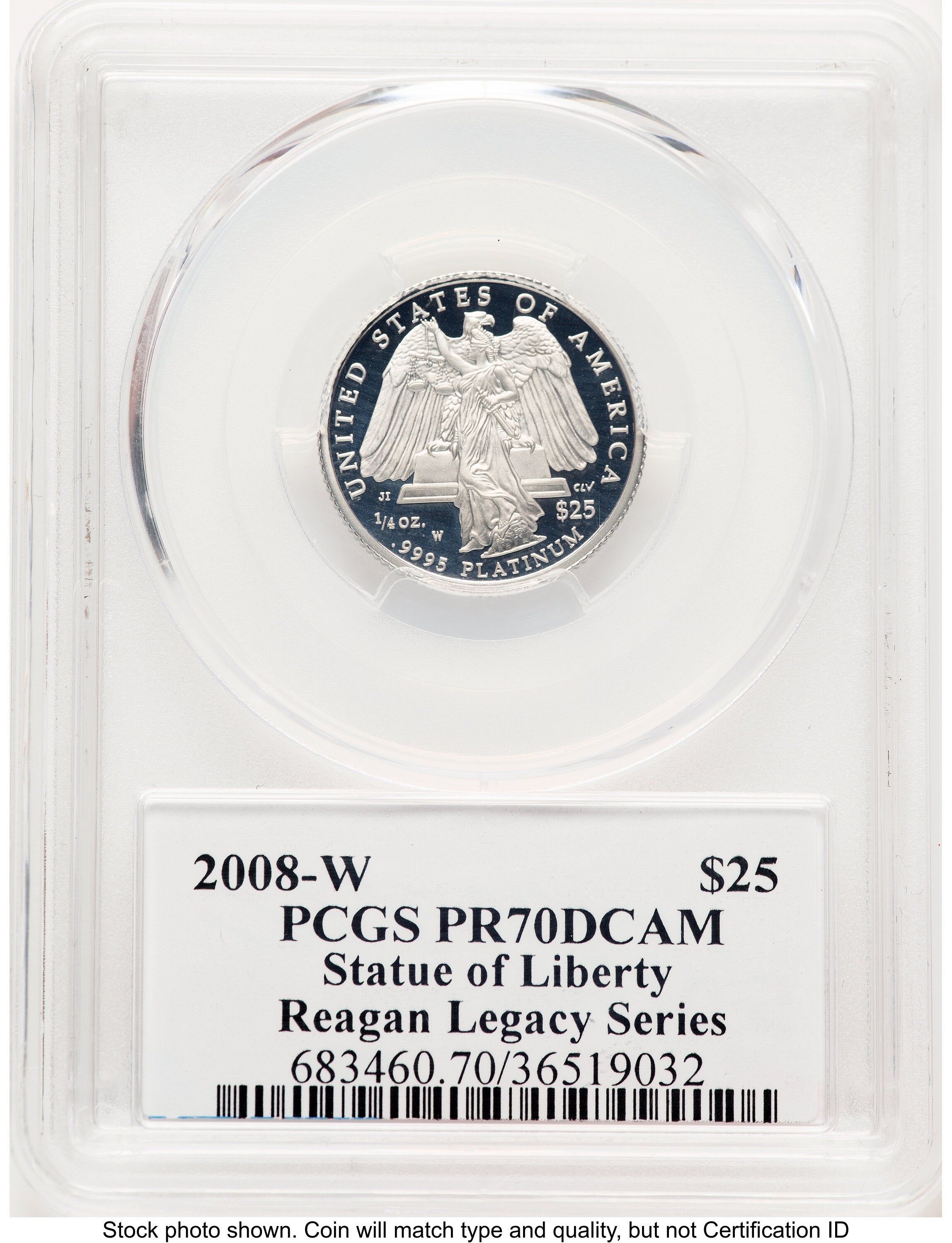 2008-W Proof Platinum Eagle 1/4 oz Reagan Legacy Series Michael Reagan PCGS PR70