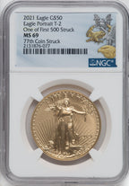 2021 One-Ounce Gold Eagle Type 2 At Dusk & Dawn 35th Anniversary 77th NGC MS69