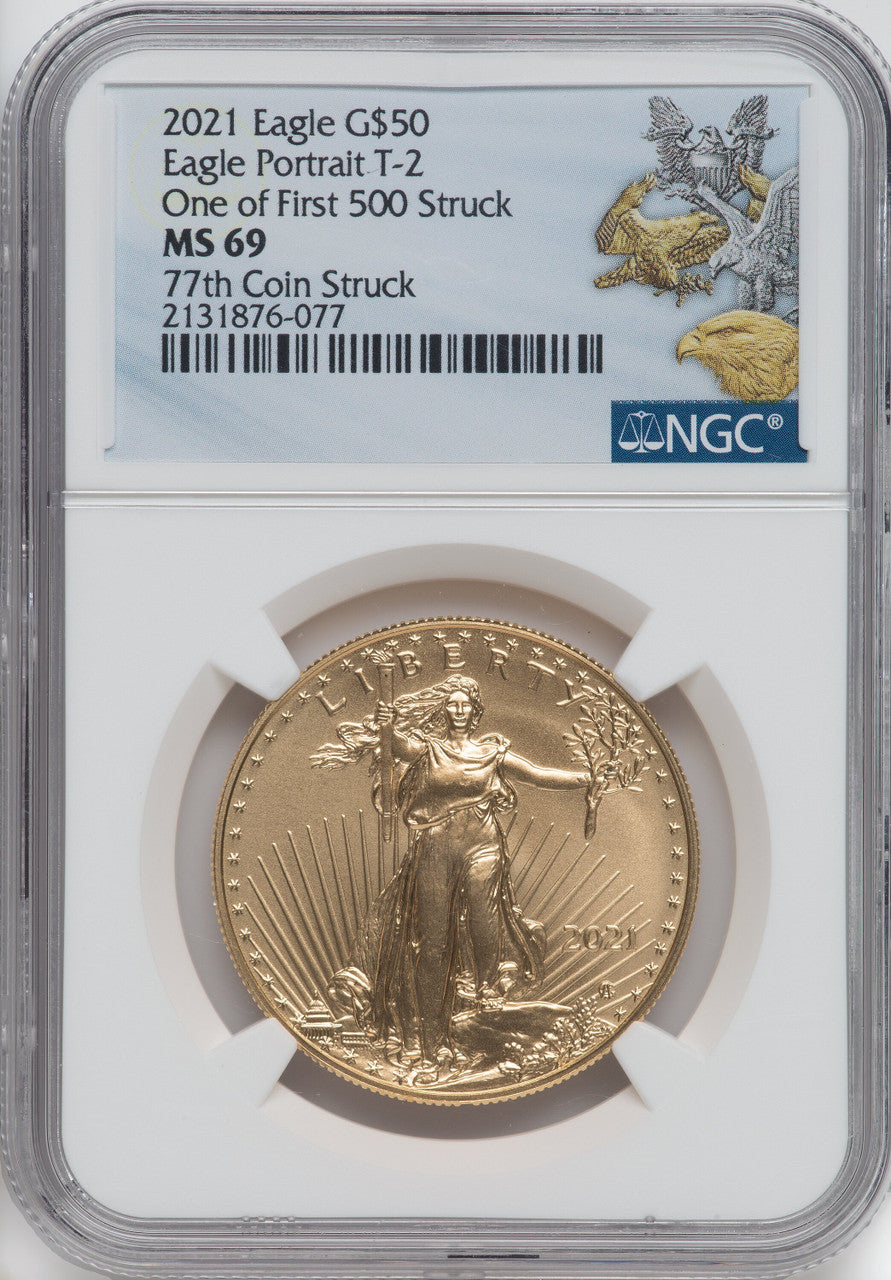 2021 One-Ounce Gold Eagle Type 2 At Dusk & Dawn 35th Anniversary 77th NGC MS69