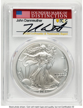 2024-W Burnished Silver Eagle 1 oz AR John Dannreuther PCGS MS70