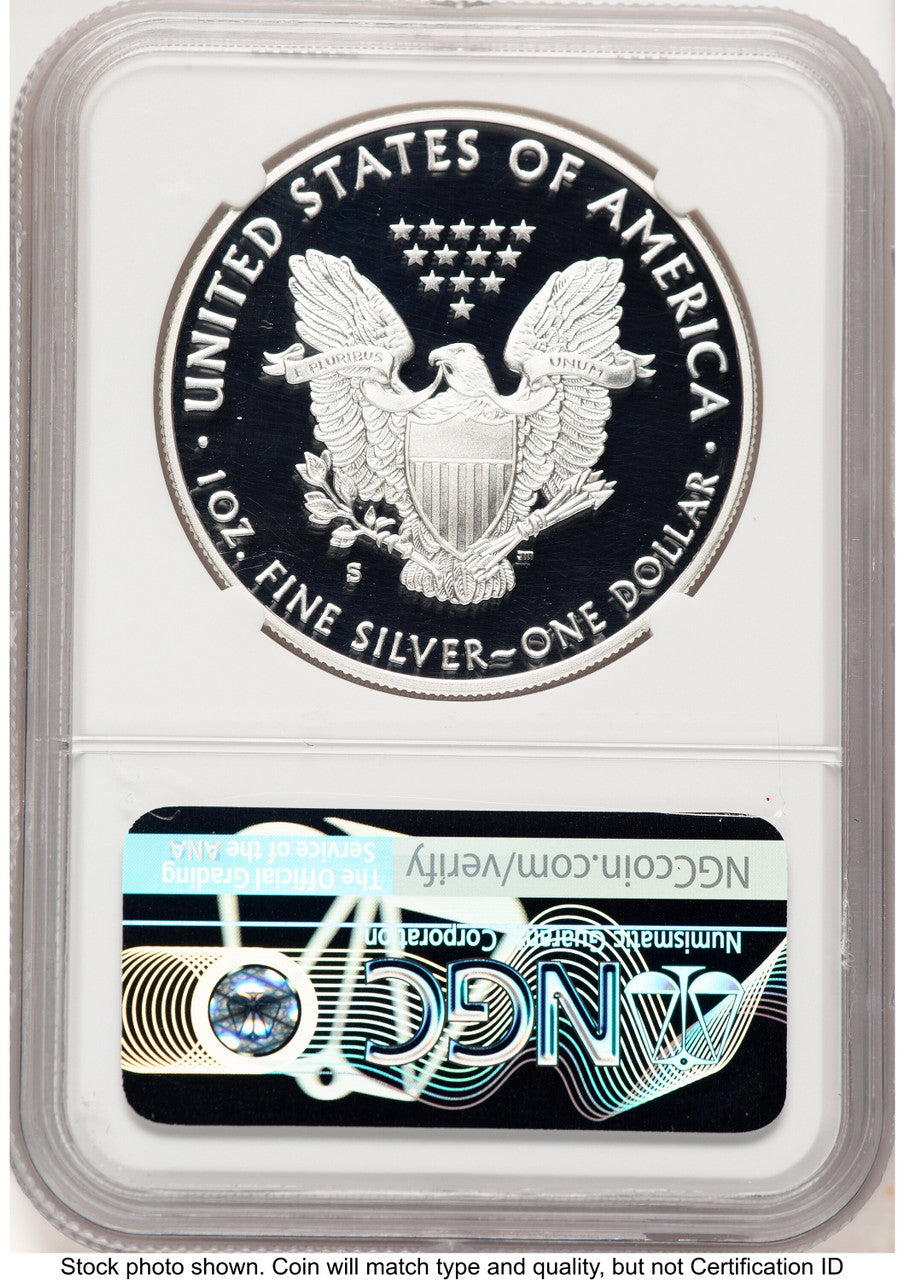 2018-S Proof Silver Eagle 1 oz ER Ronald Reagan Liberty Coin Act NGC PF70