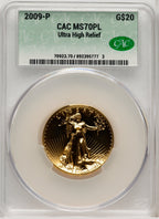 2009 G$20 Ultra High Relief PL Non Designation CACG MS70