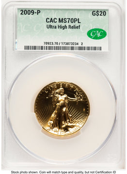 2009 G$20 Ultra High Relief PL Non Designation CACG MS70 (770438006)