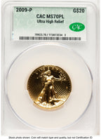 2009 G$20 Ultra High Relief PL Non Designation CACG MS70 (770438006)
