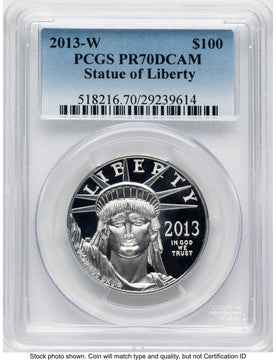 2013-W Proof Platinum Eagle 1 oz Blue Gradient PCGS PR70