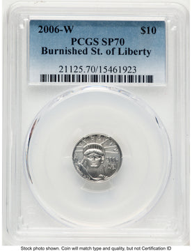 2006-W Burnished Platinum Eagle 1/10 oz Blue Gradient PCGS MS70