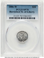 2006-W Burnished Platinum Eagle 1/10 oz Blue Gradient PCGS MS70