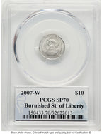 2007-W Burnished Platinum Eagle 1/10 oz Philip Diehl PCGS MS70