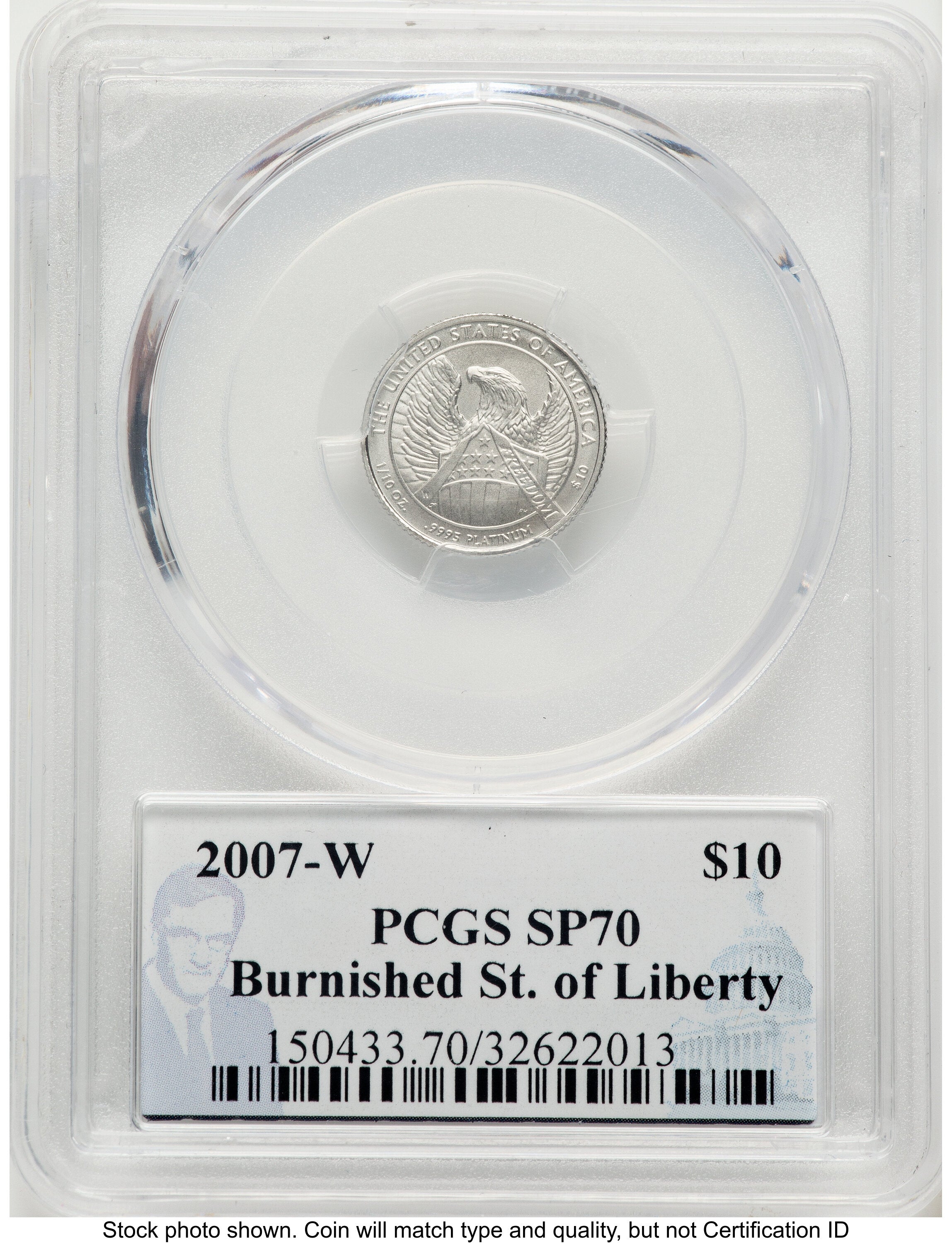 2007-W Burnished Platinum Eagle 1/10 oz Philip Diehl PCGS MS70