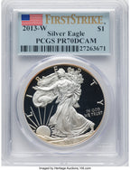 2013-W Proof Silver Eagle 1 oz FS Flag PCGS PR70