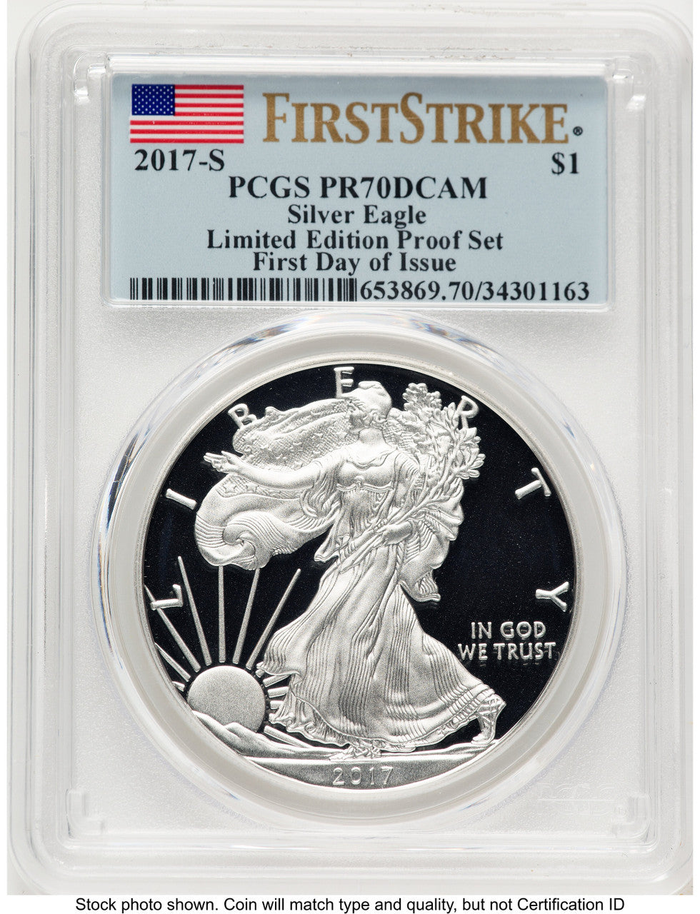 2017-S Proof Silver Eagle Limited Edition Proof Set 1 oz FDI FS Flag PCGS PR70